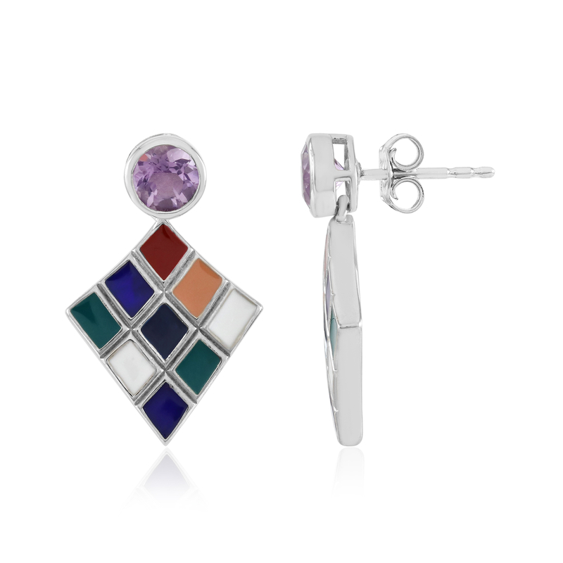 Lavendel-Amethyst-Silberohrringe (SAELOCANA)