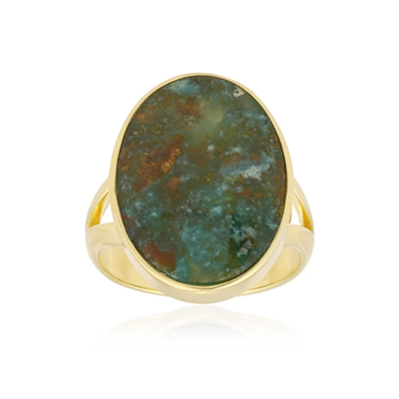 Garut-Holzopal-Silberring (Bali Barong)