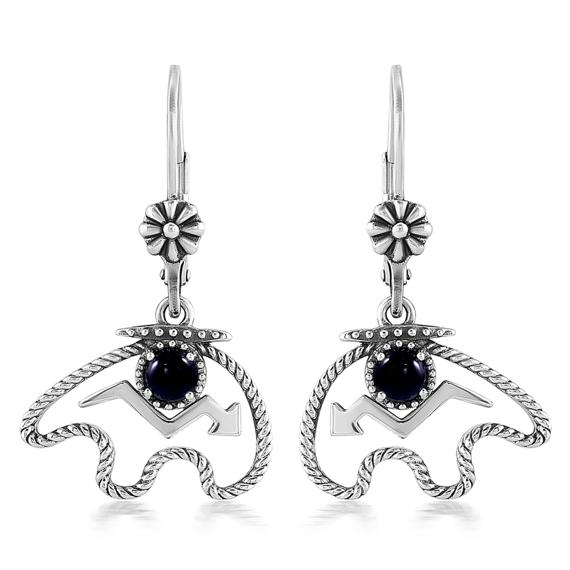 Schwarzer Achat-Silberohrringe (Desert Chic)