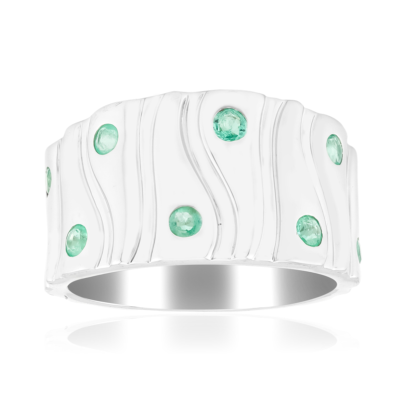 Russischer Smaragd-Silberring (SAELOCANA)