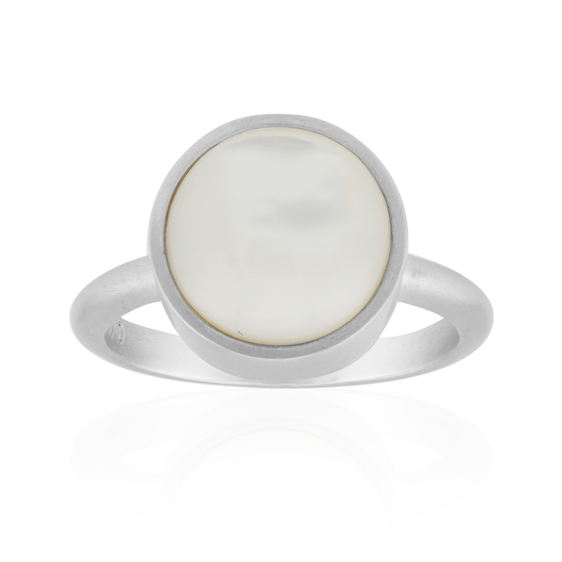 Perlmutt-Silberring (MONOSONO COLLECTION)