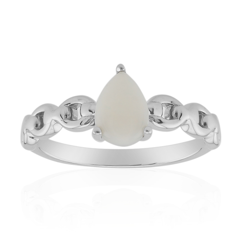 Weißer Opal-Silberring Weißer Opal-Silberring