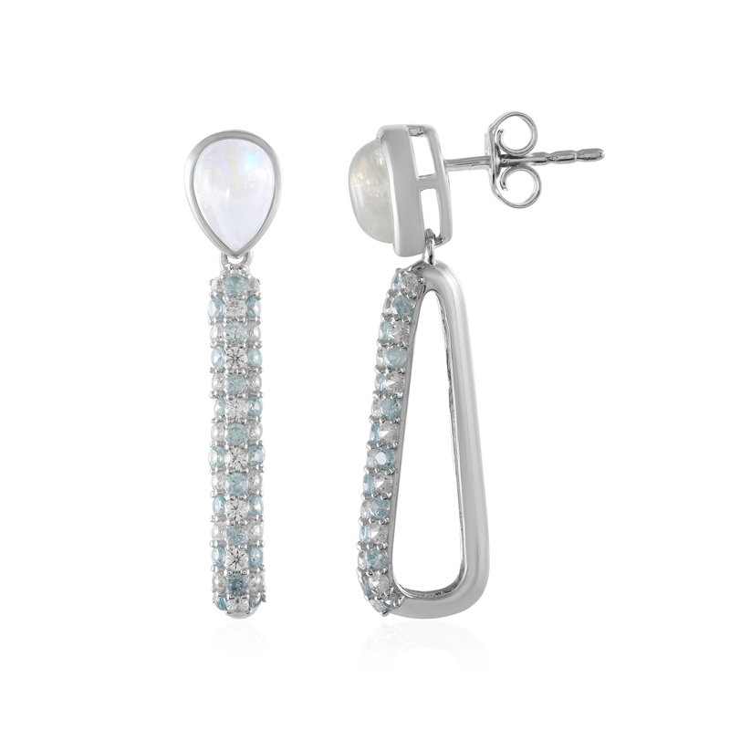 Blauer Mondstein-Silberohrringe (KM by Juwelo)