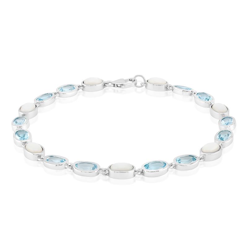 Edelstein-Silberarmband