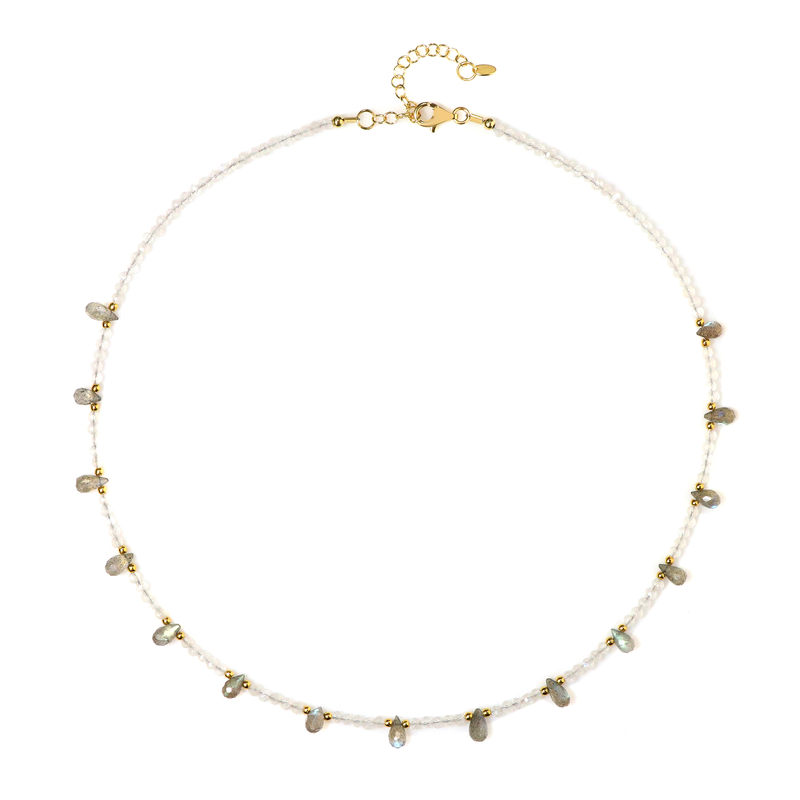 Edelstein-Silberhalskette