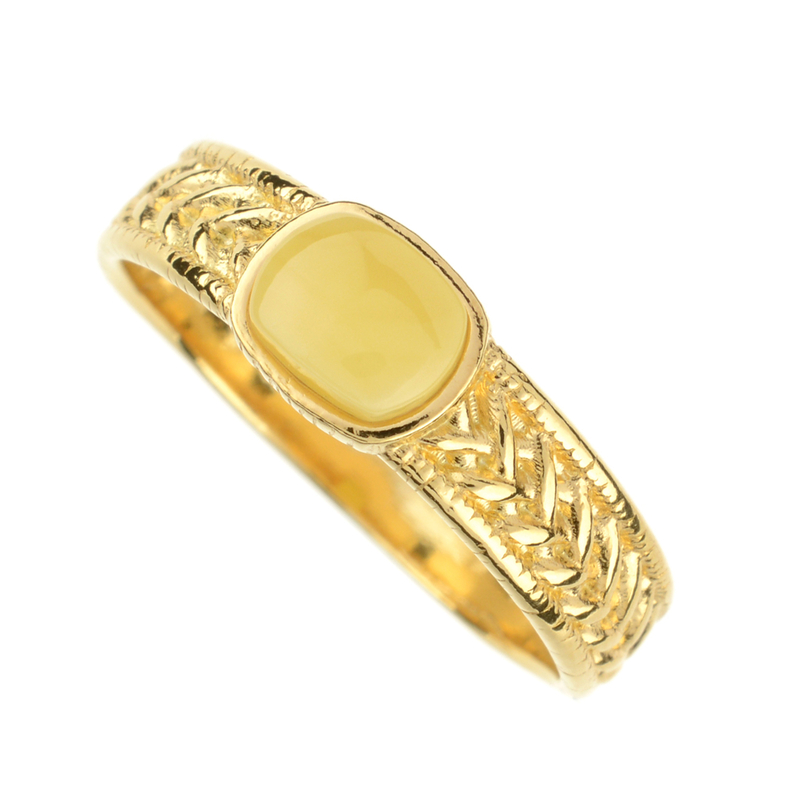 Baltischer Milky-Bernstein-Silberring (dagen)