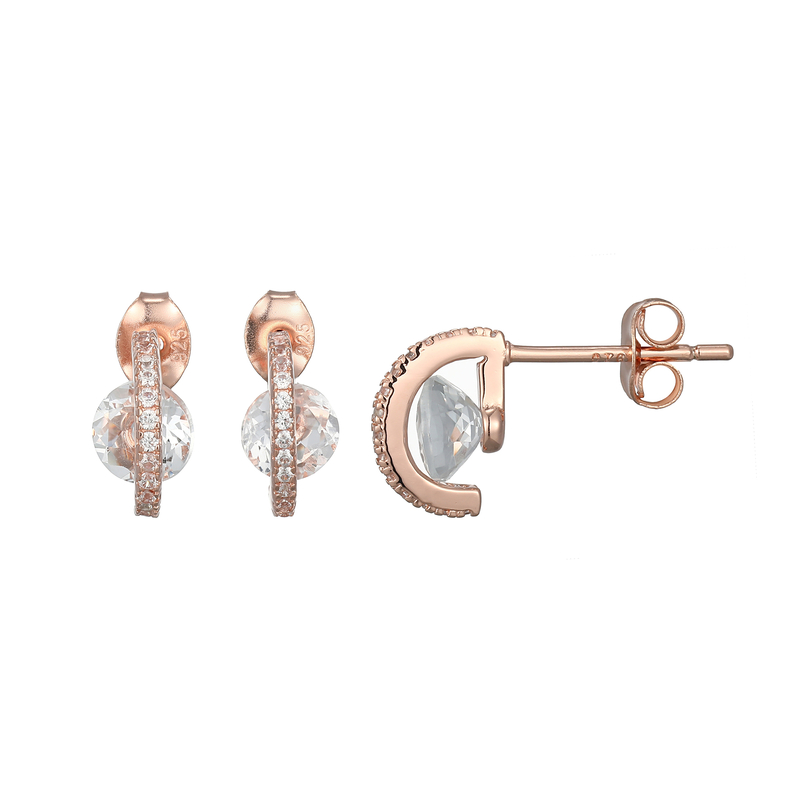 Weißer Topas-Silberohrringe (Adela Silber) Weißer Topas-Silberohrringe (Adela Silber)