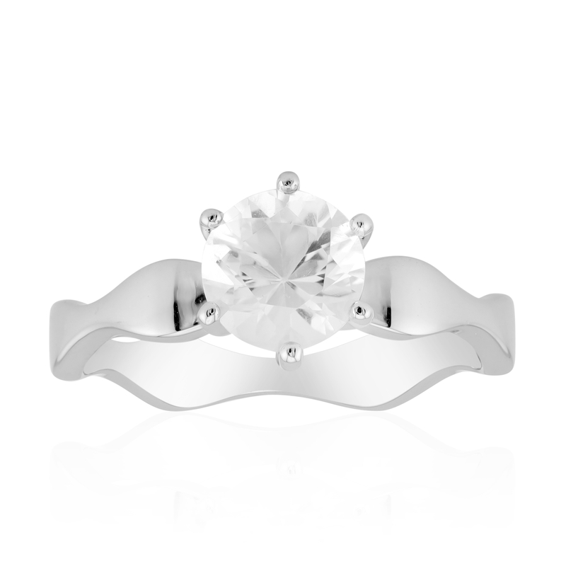 Weißer Quarz-Silberring