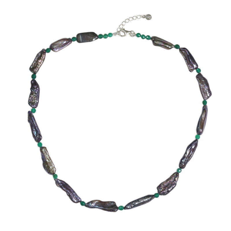 Mystik-Keshi-Perlen-Silberhalskette (TPC) Mystik-Keshi-Perlen-Silberhalskette (TPC)