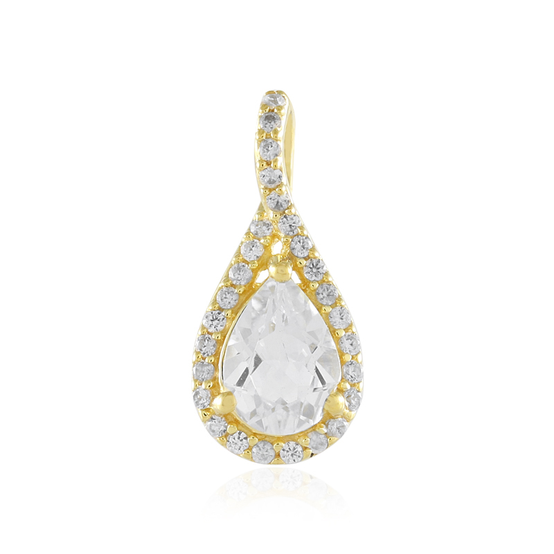 Weißer Topas-Silberanhänger