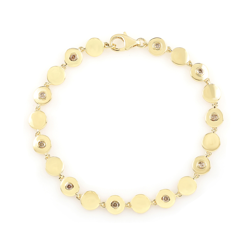 I2 Schokoladen-Brillant-Silberarmband