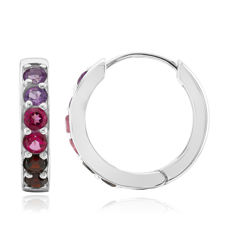 Edelstein-Silberohrringe