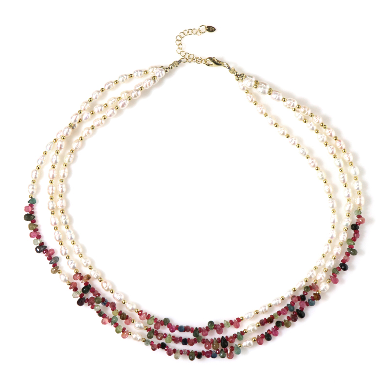 Edelstein-Silberhalskette (Riya)