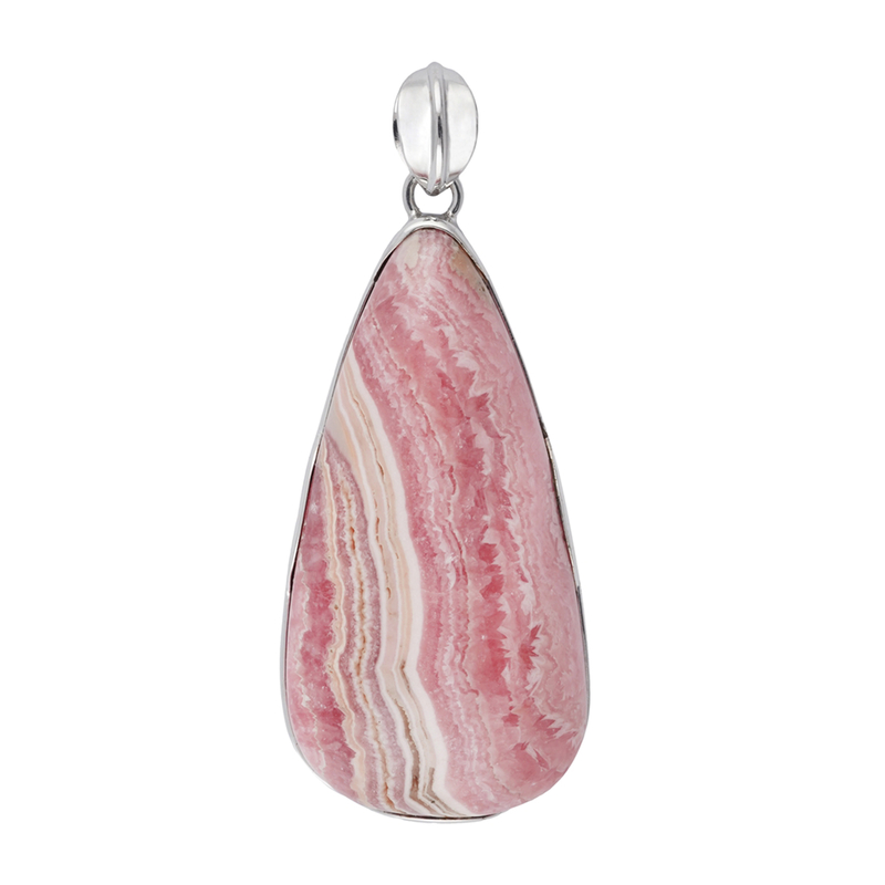 Rhodochrosit-Silberanhänger (Bali Barong) Rhodochrosit-Silberanhänger (Bali Barong)