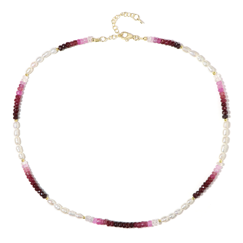 Edelstein-Silberhalskette