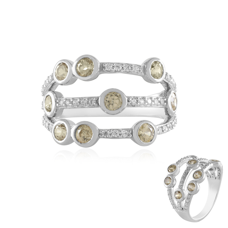 Gelber Zirkon-Silberring