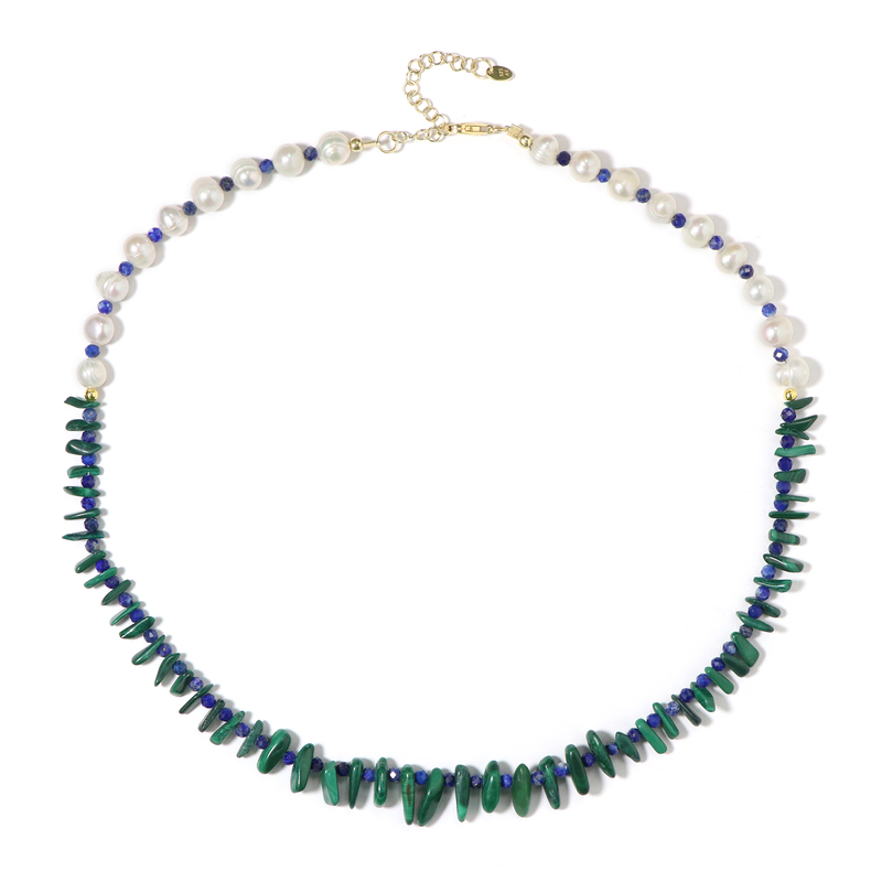 Edelstein-Silberhalskette