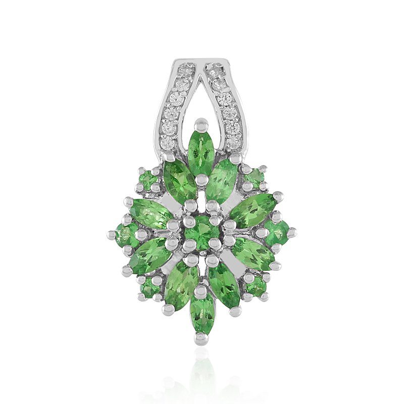 Tansania-Tsavorit-Silberanhänger