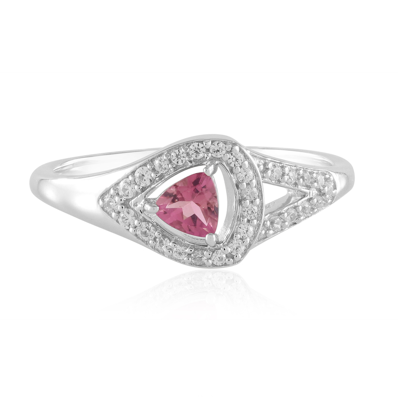 Nigerianischer Pinkfarbener Turmalin-Silberring