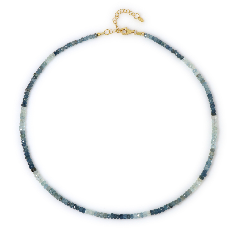 Santa Maria-Aquamarin-Silberhalskette
