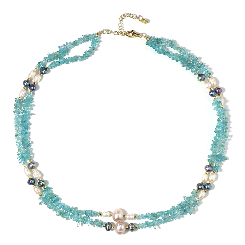 Edelstein-Silberhalskette (Riya)