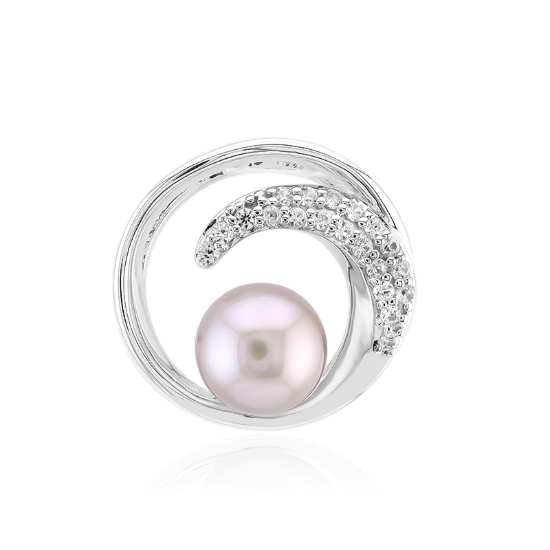 Silberfarbene Süßwasserzuchtperlen-Silberanhänger (TPC)