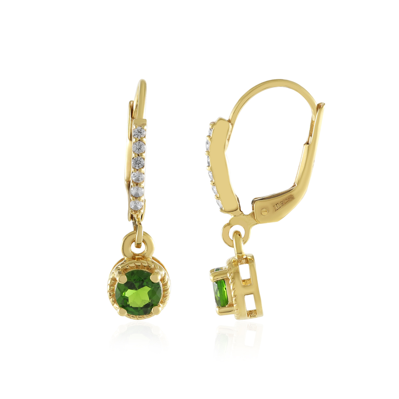 Russischer Diopsid-Silberohrringe