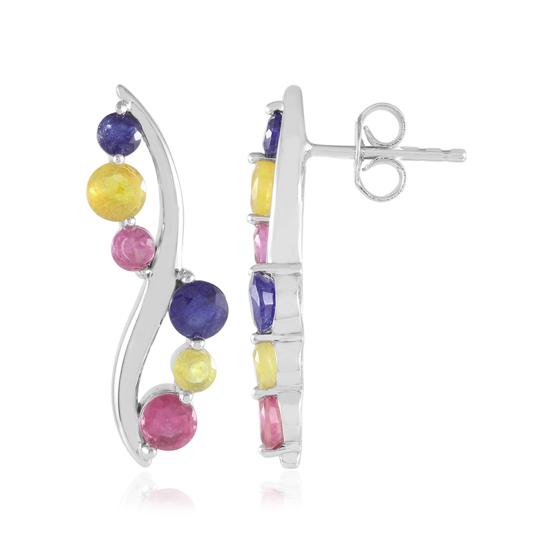 Madagaskar-Saphir-Silberohrringe (de Melo Essence)