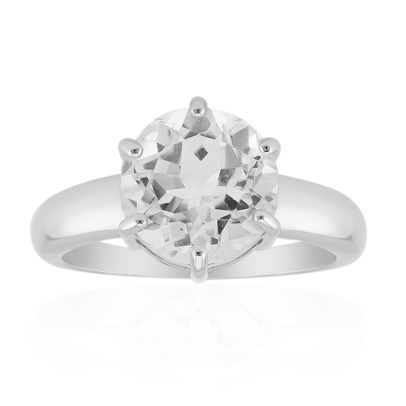 Weißer Topas-Silberring Weißer Topas-Silberring