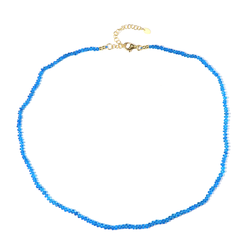 Neonblauer Apatit-Silberhalskette (Adela Silber)