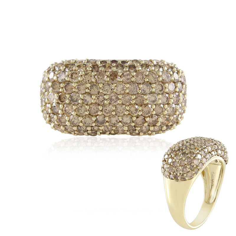 I2 Champagner-Diamant-Goldring (de Melo Gold)