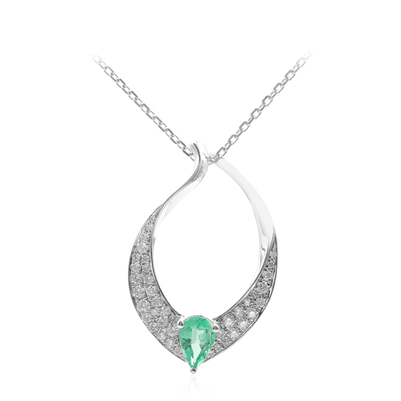 AAA-Sambia-Smaragd-Goldhalskette (CIRARI) AAA-Sambia-Smaragd-Goldhalskette (CIRARI)