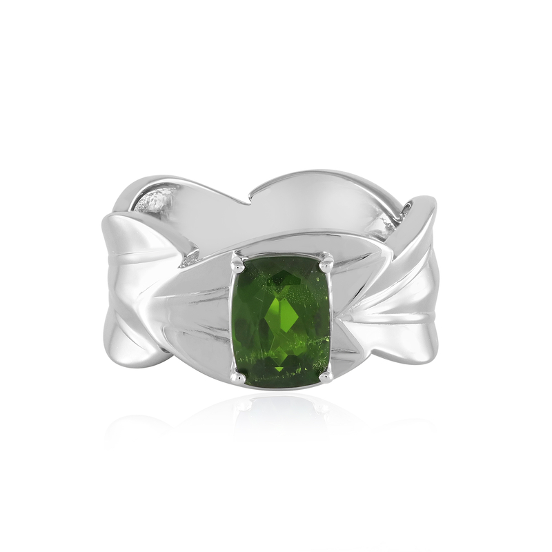 Russischer Diopsid-Silberring (de Melo)