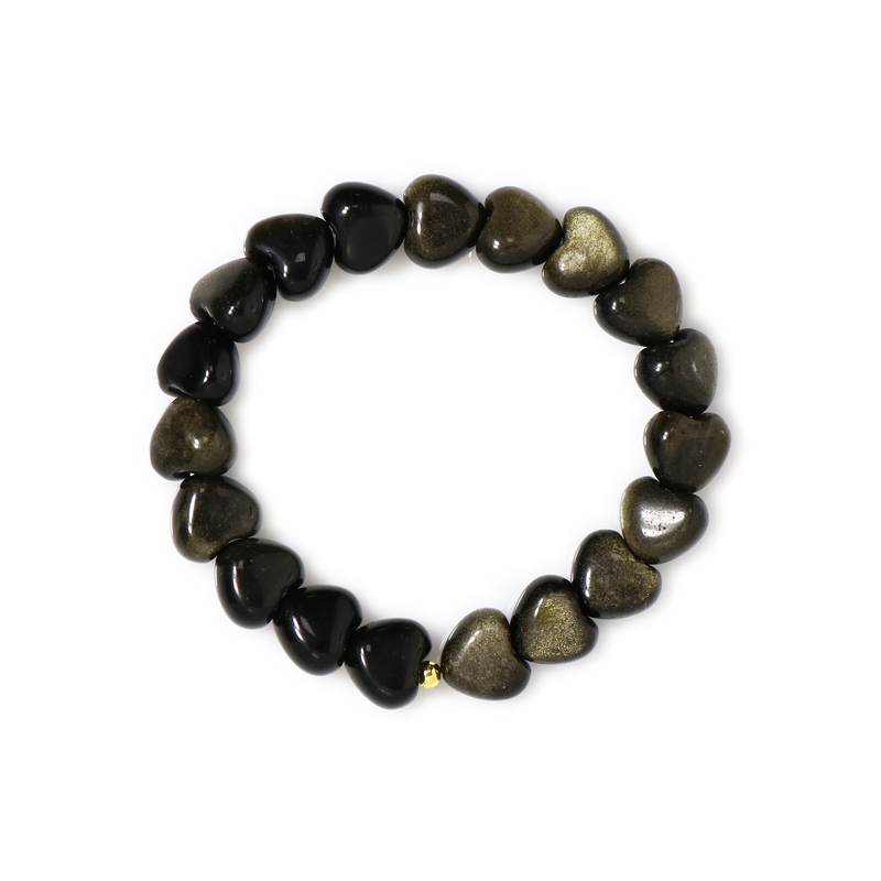 Gold-Obsidian-Armband