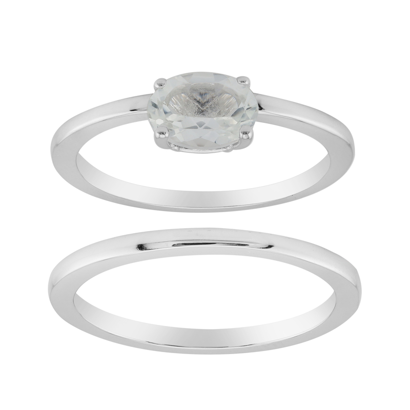 Weißer Topas-Silberringe