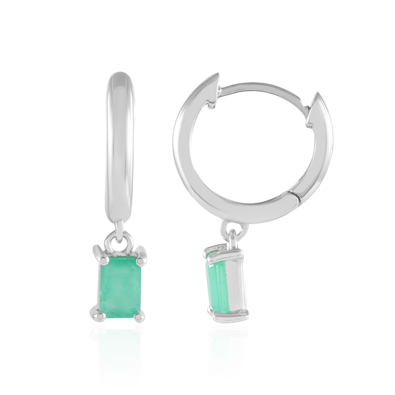 Socoto-Smaragd-Silberohrringe