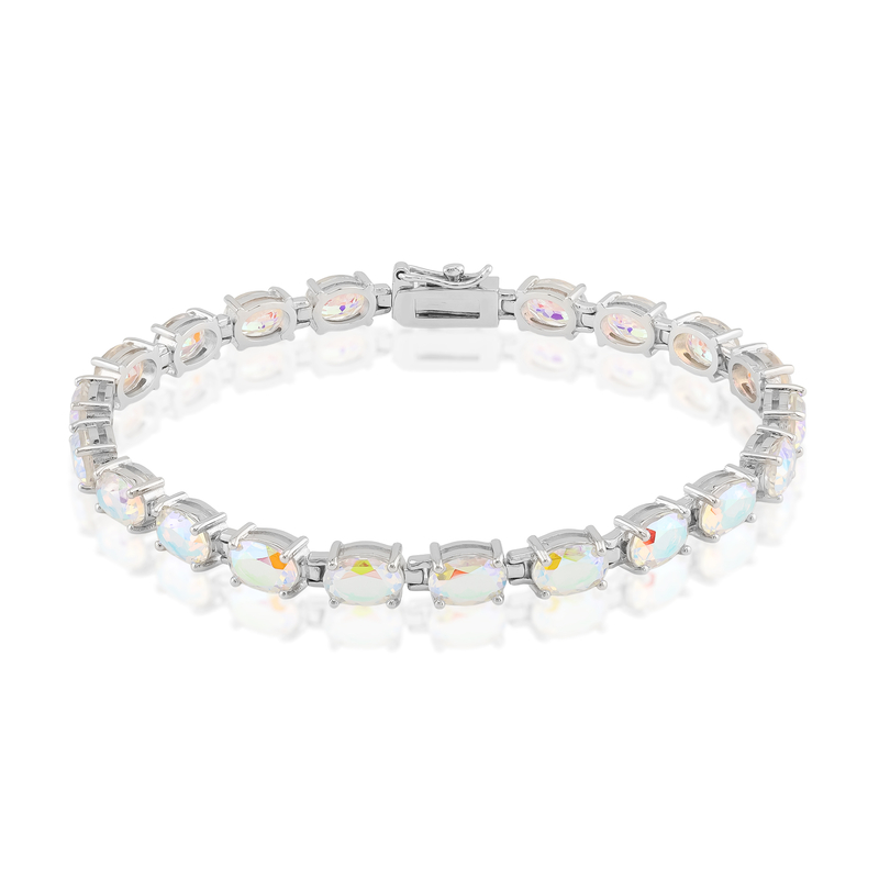 Mondlicht-Quarz-Silberarmband