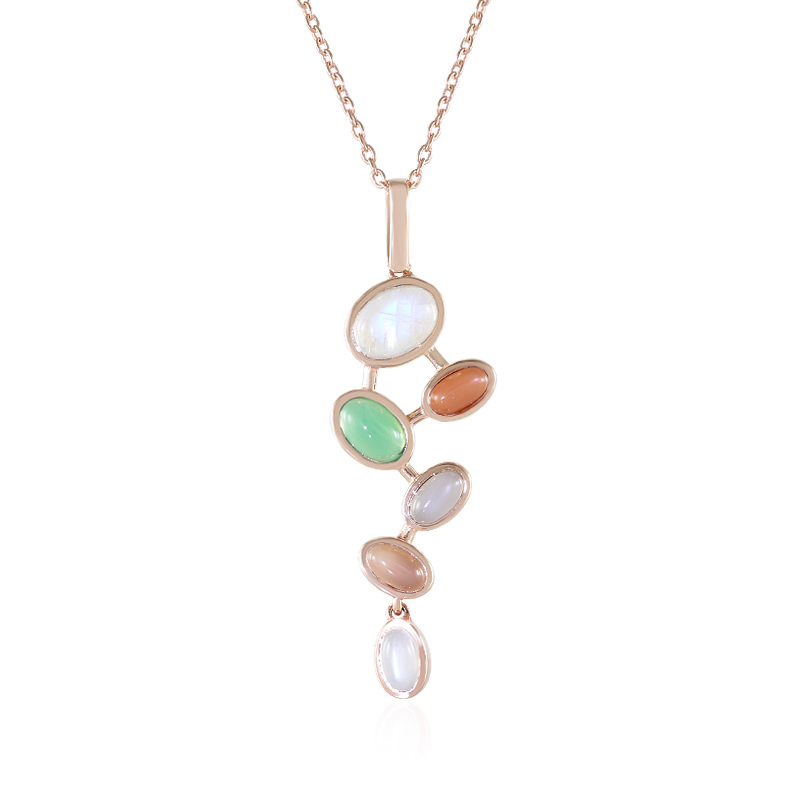 Mondstein-Silberhalskette (KM by Juwelo)