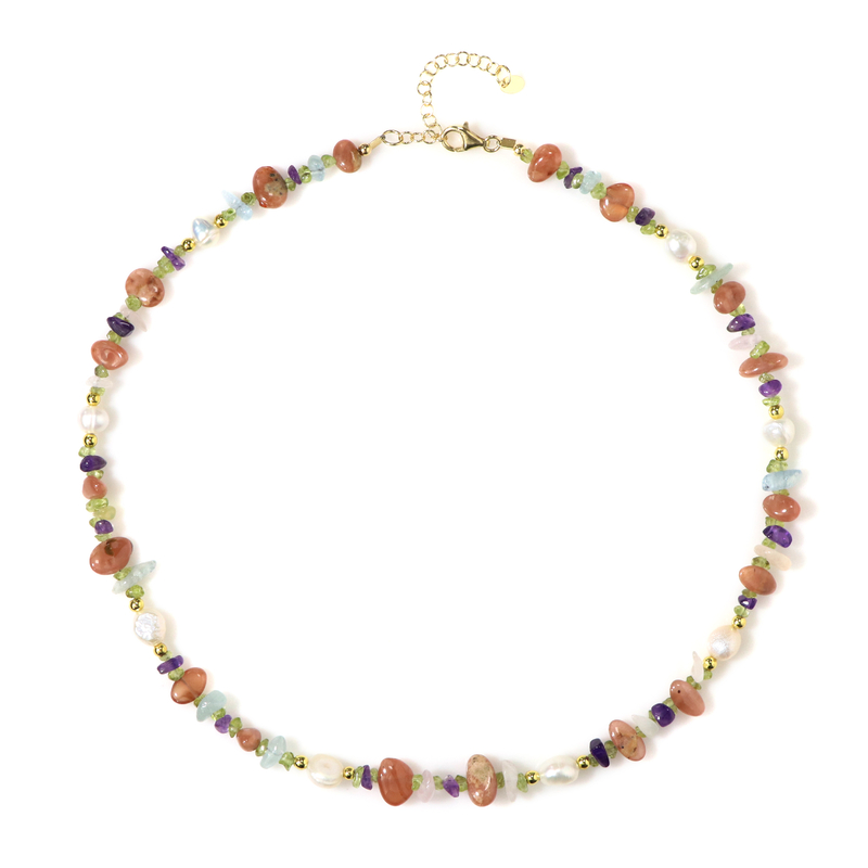 Edelstein-Silberhalskette