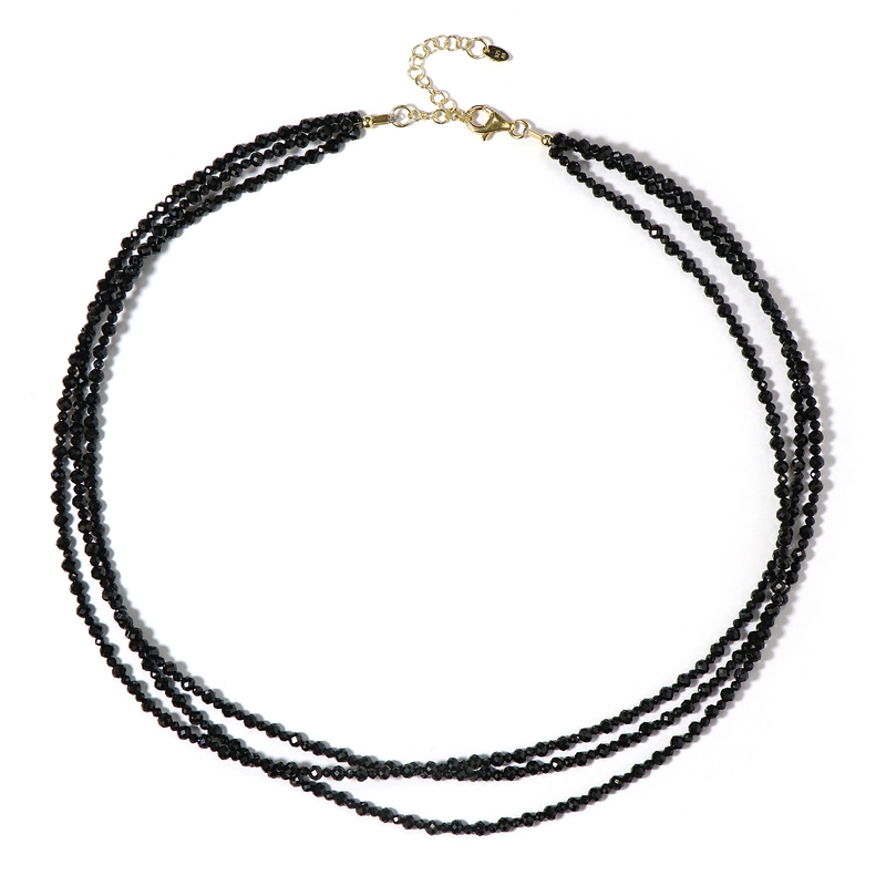 Schwarzer Spinell-Silberhalskette Schwarzer Spinell-Silberhalskette