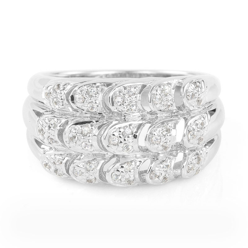 Weißer Saphir-Silberring Weißer Saphir-Silberring