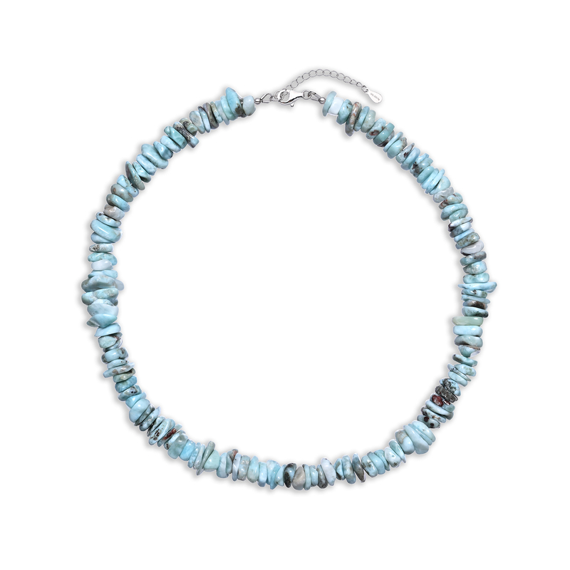 Larimar-Silberhalskette