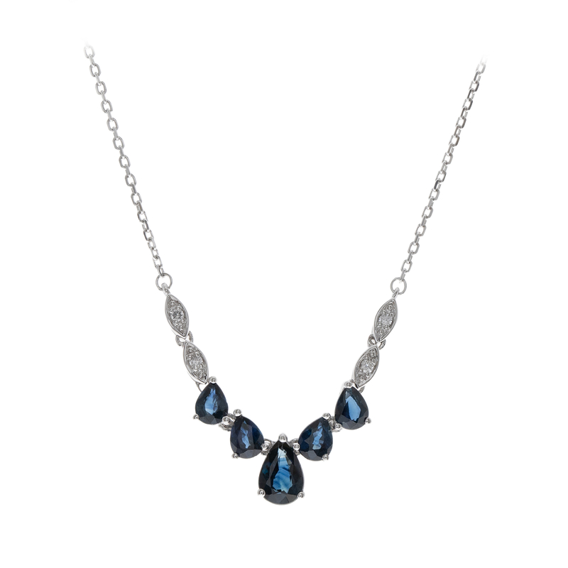 Blauer Ceylon-Saphir-Goldcollier