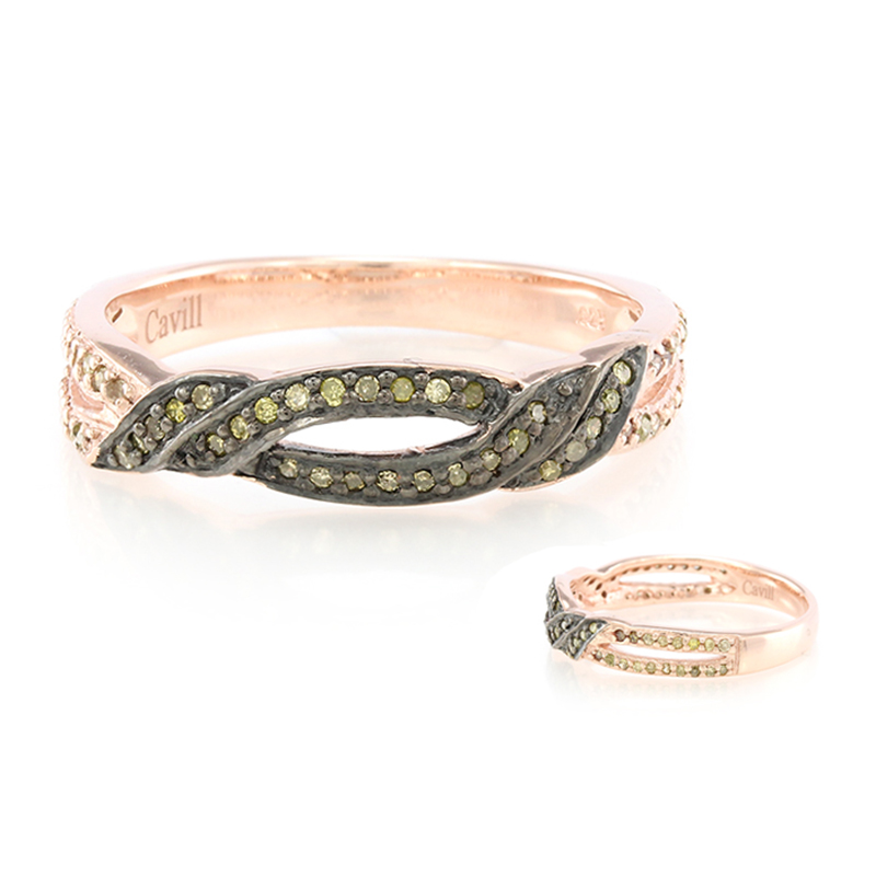 Fancy-Diamant-Silberring