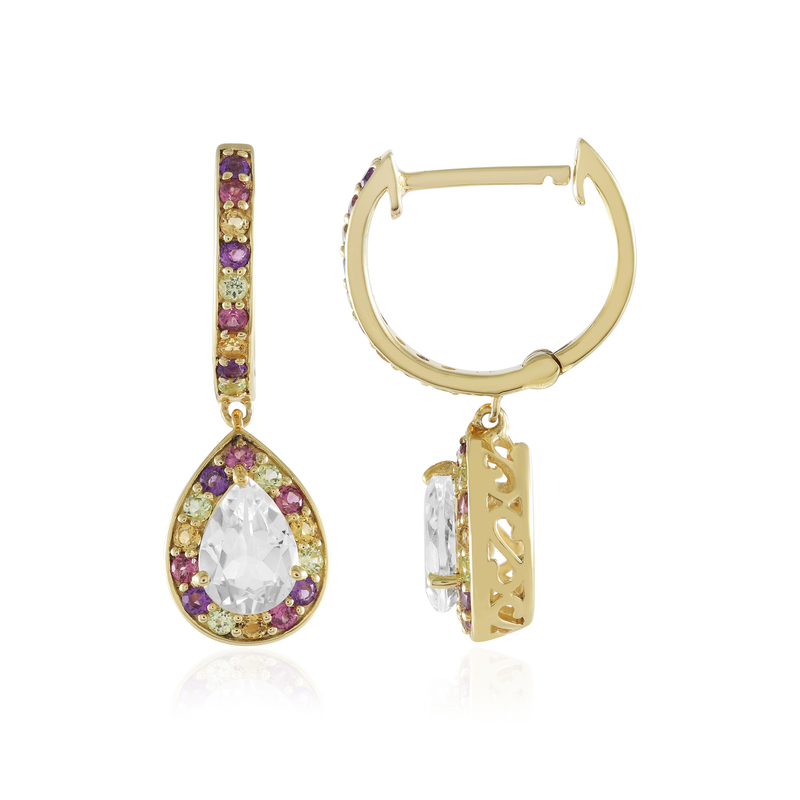 Weißer Quarz-Silberohrringe