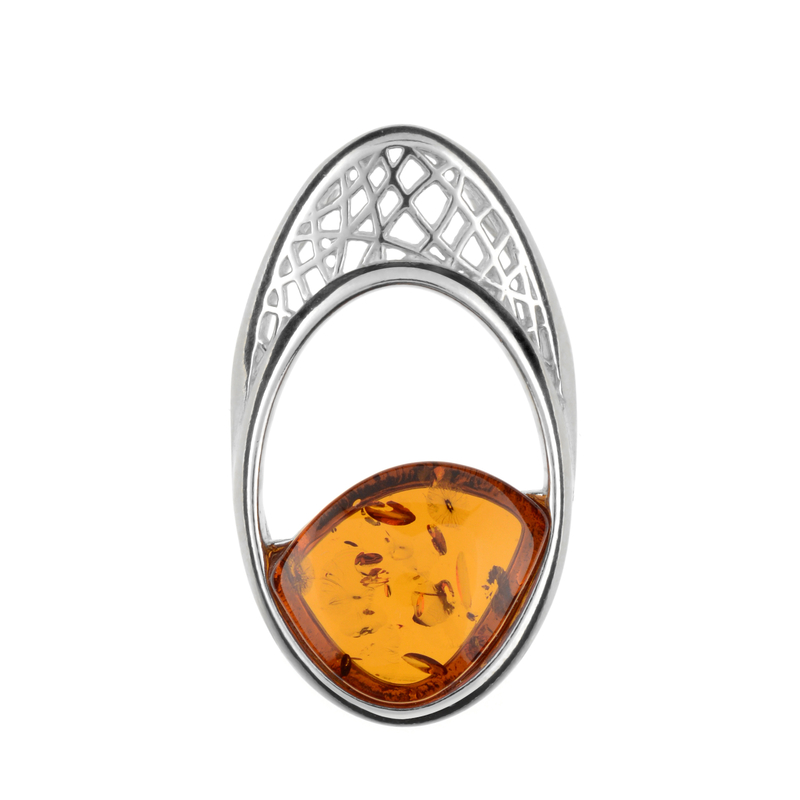 Baltischer Cognac-Bernstein-Silberanhänger (dagen)