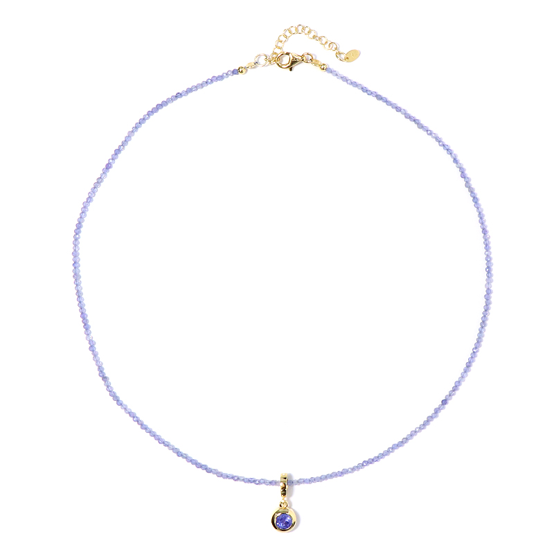 Tansanit-Silberhalskette