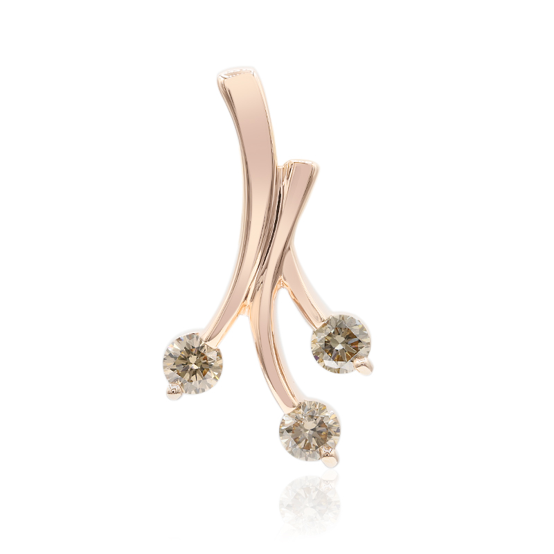 SI1 Argyle-Rose de France-Brillant-Goldanhänger (Annette)