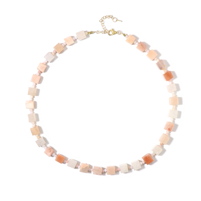 Pinkfarbener Opal-Silberhalskette