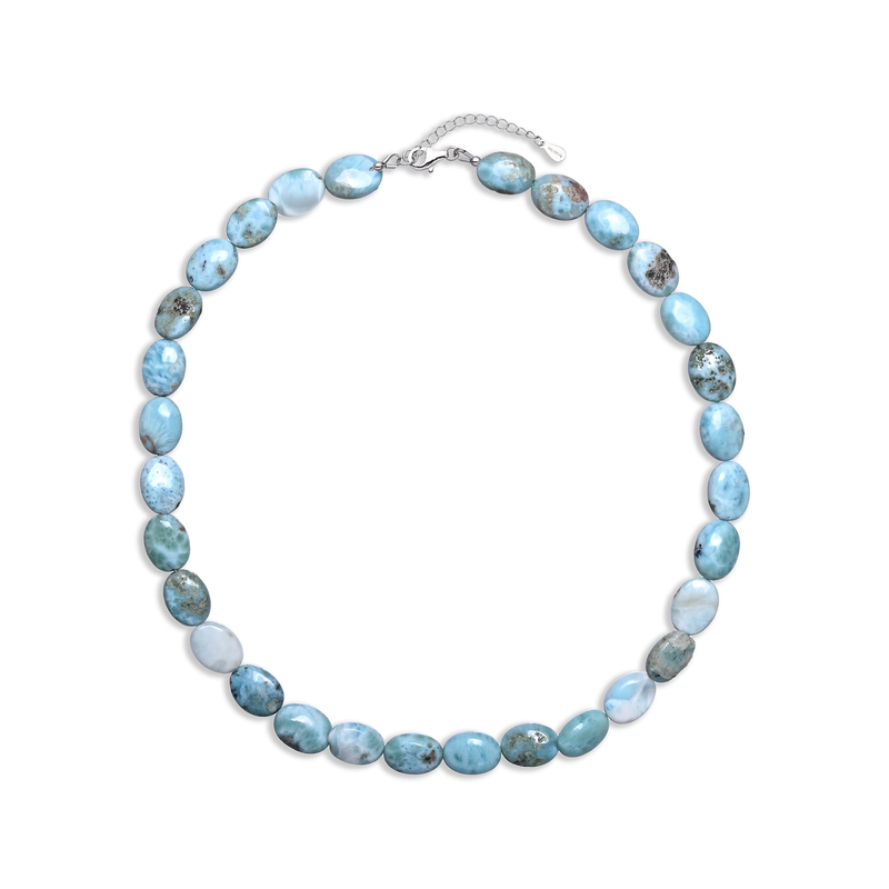 Larimar-Silberhalskette